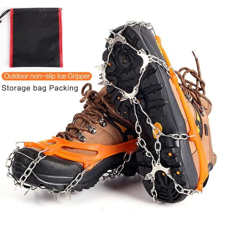 10 Spikes Crampons Ice Snow Non-slip Shoe Cover Outdoor Mountaineering Crampons(Orange)