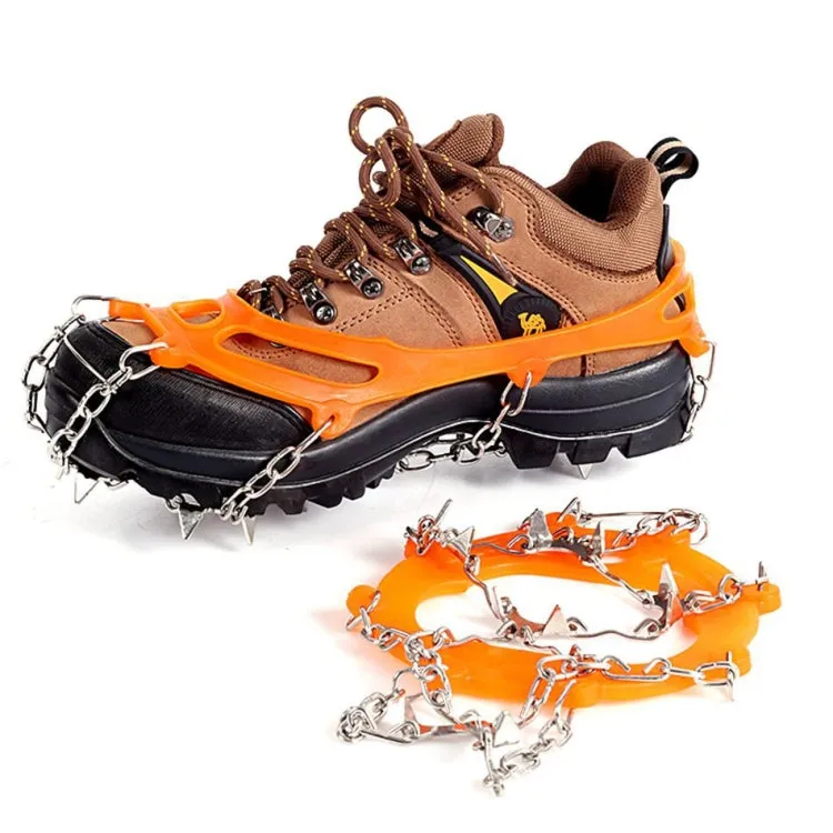 10 Spikes Crampons Ice Snow Non-slip Shoe Cover Outdoor Mountaineering Crampons(Orange)