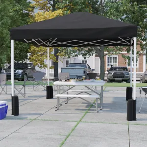 10'x10' Black Pop Up Canopy JJ-GZ1010PKG-BK-GG