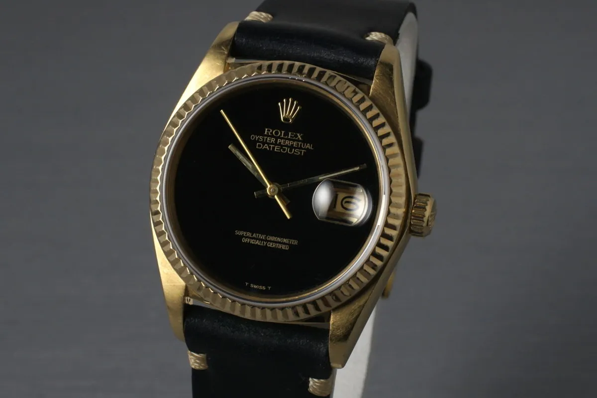 1979 Rolex YG DateJust 16078 with Onyx Dial