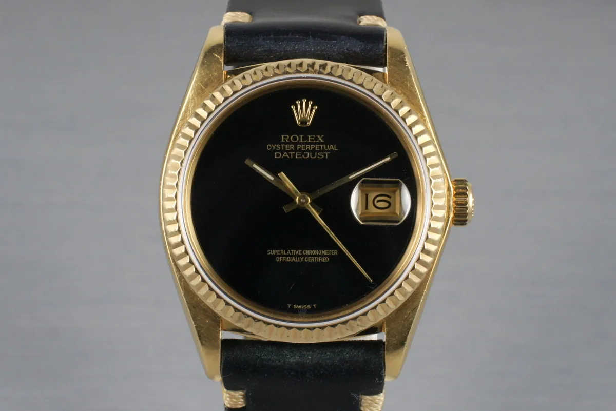 1979 Rolex YG DateJust 16078 with Onyx Dial