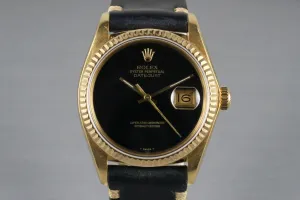 1979 Rolex YG DateJust 16078 with Onyx Dial