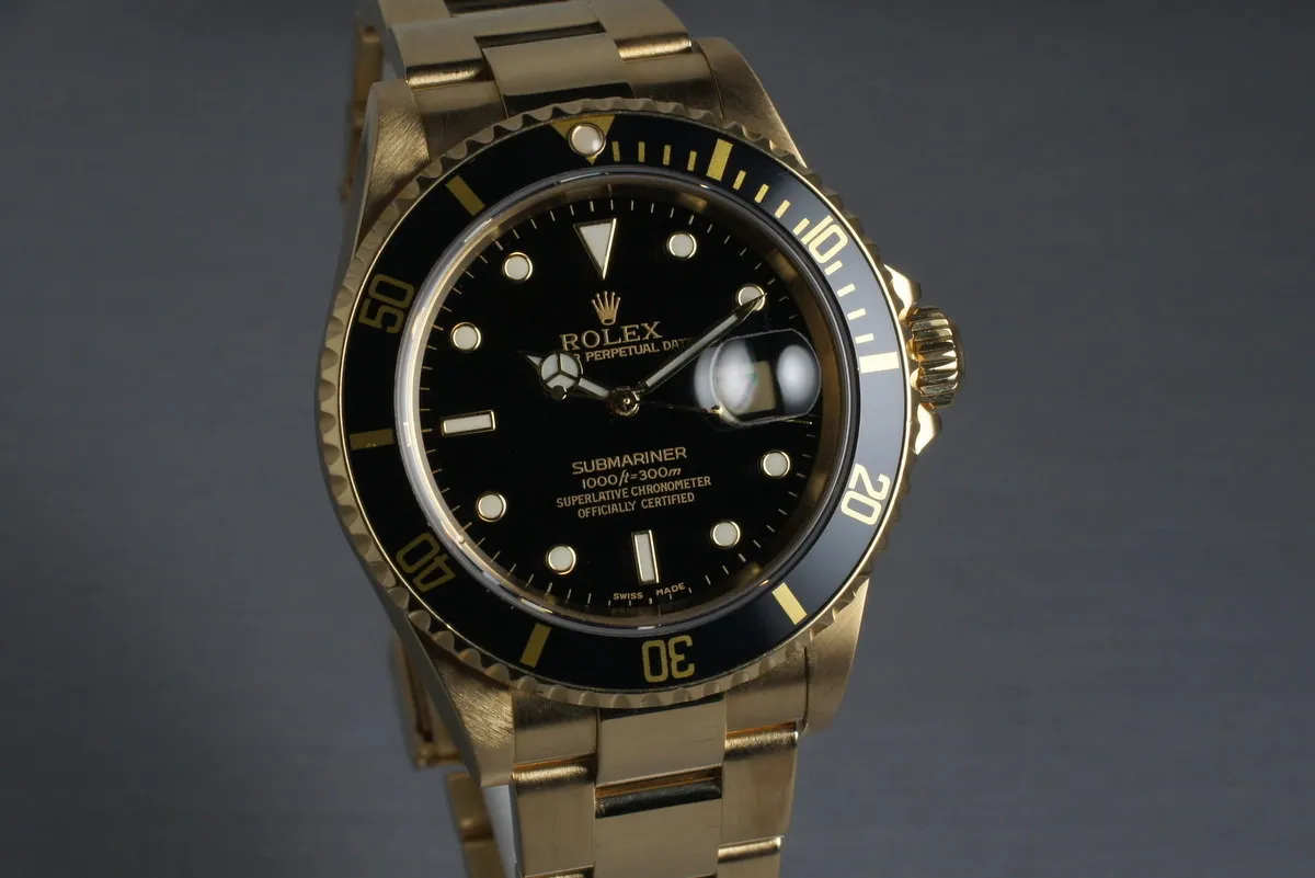 2003 Rolex Submariner  16618 with Black Dial