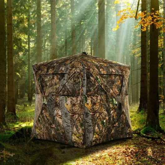 3 Person Portable Pop-Up Ground Hunting Blind with Tie-downs