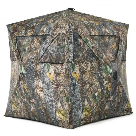 3 Person Portable Pop-Up Ground Hunting Blind with Tie-downs