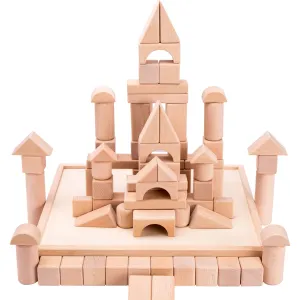 72 PCS Wooden Building Block Set Castle Blocks Kit