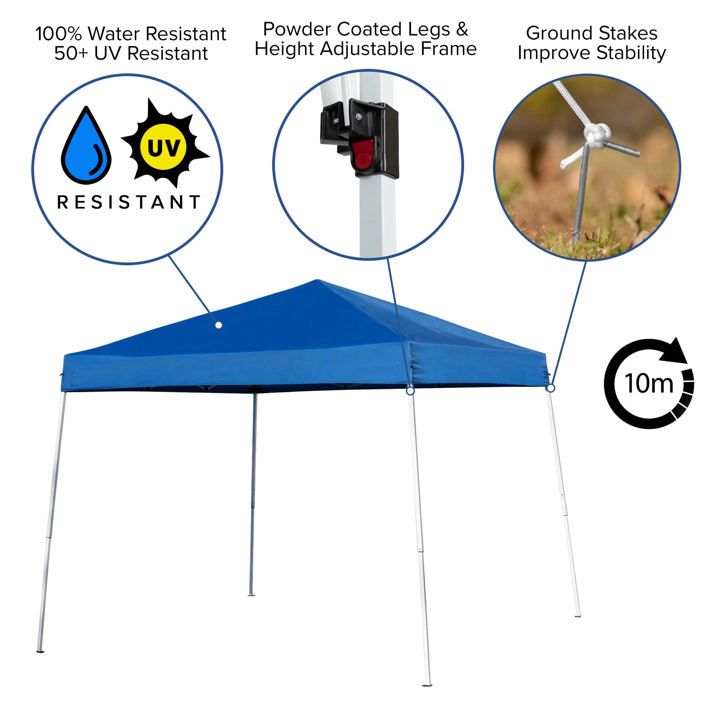 8'x8' Blue Pop Up Canopy JJ-GZ88-BL-GG