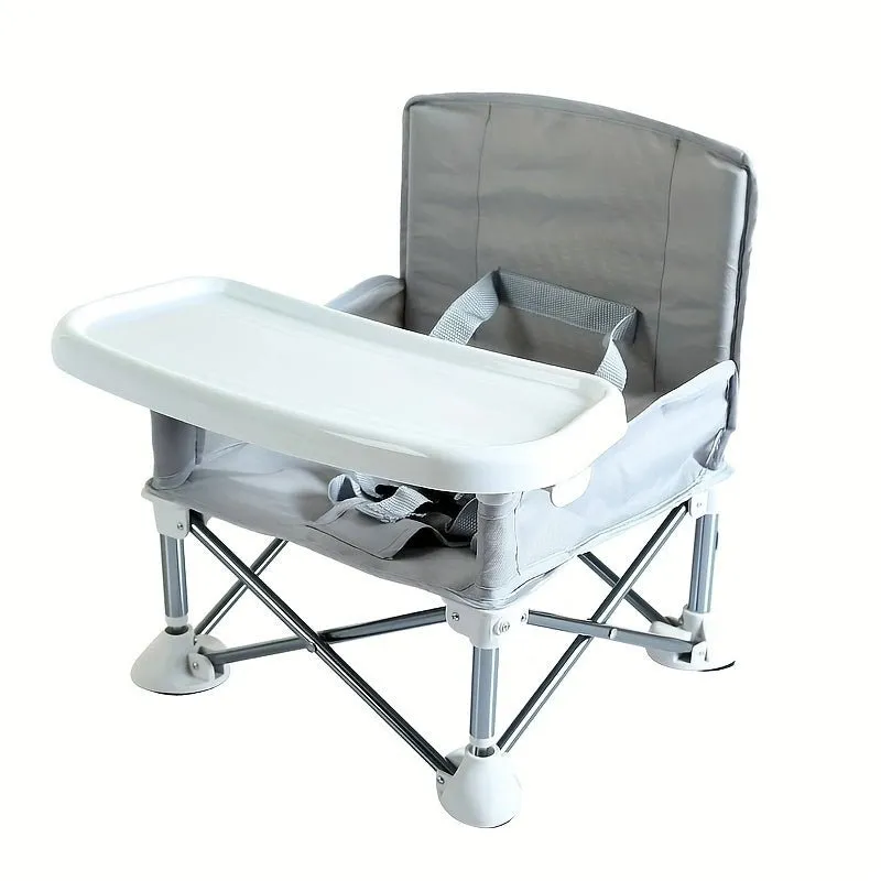 Adventurous Toddler Camping Chair - Foldable Baby Dining Table with Storage Bag, Portable Kids Feeding Chair