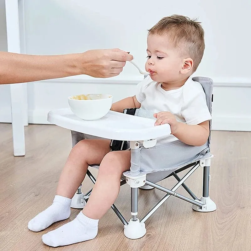 Adventurous Toddler Camping Chair - Foldable Baby Dining Table with Storage Bag, Portable Kids Feeding Chair