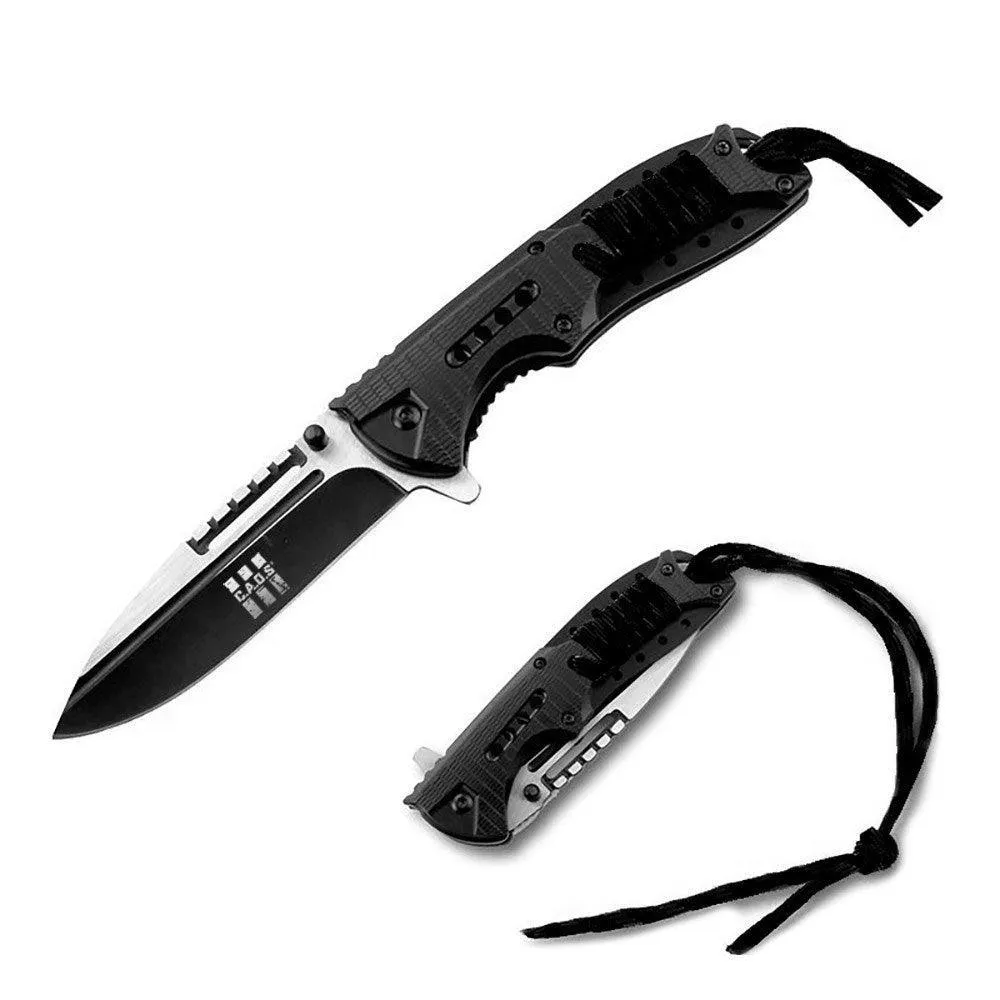 CAOS TACTICAL Folding Survival Knife   LED Torch Set