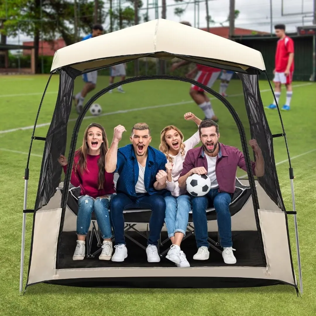 cozy Sport Tent with Removable Top Cover and Sealed Floor, Instant Pop-Up Tent Shelter Weather Proof Pod, Outdoor Bubble Tent Screen House Room with Mesh Windows (Mesh, 1-2 People)