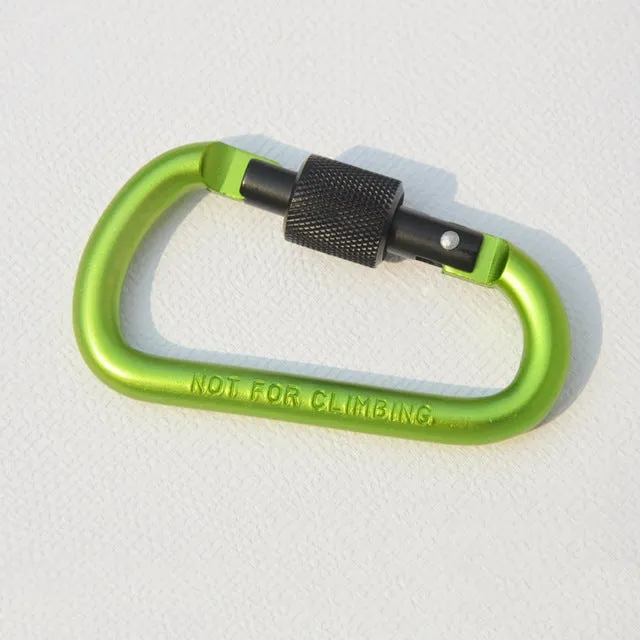 D Rings Aluminium Locking Carabiner Multi Function Tool