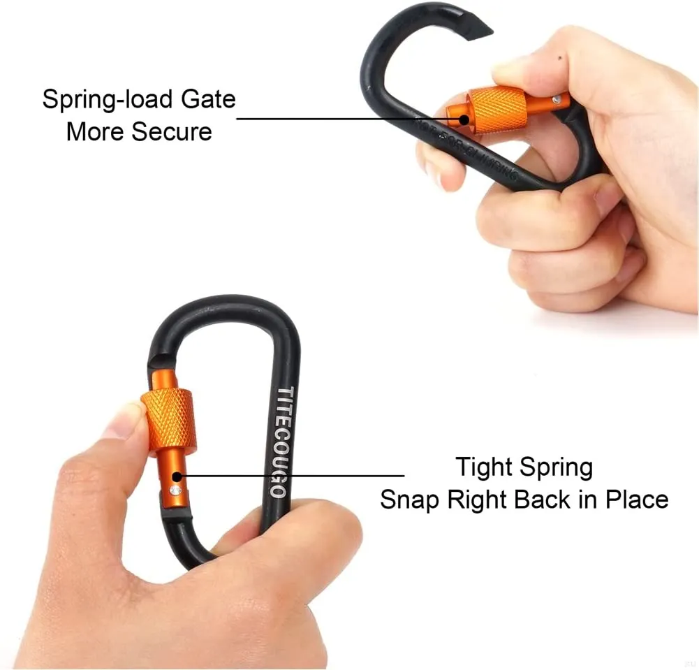 D Rings Aluminium Locking Carabiner Multi Function Tool