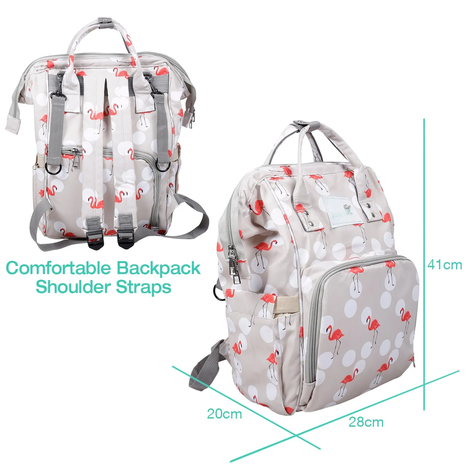 Diaper Bag 
Maternity Backpack Flamingo Beige