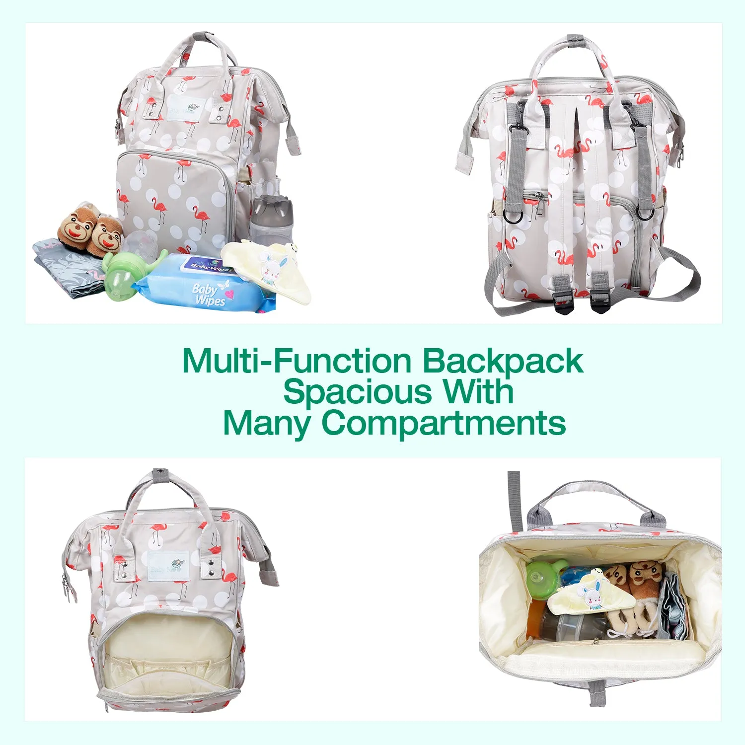 Diaper Bag 
Maternity Backpack Flamingo Beige