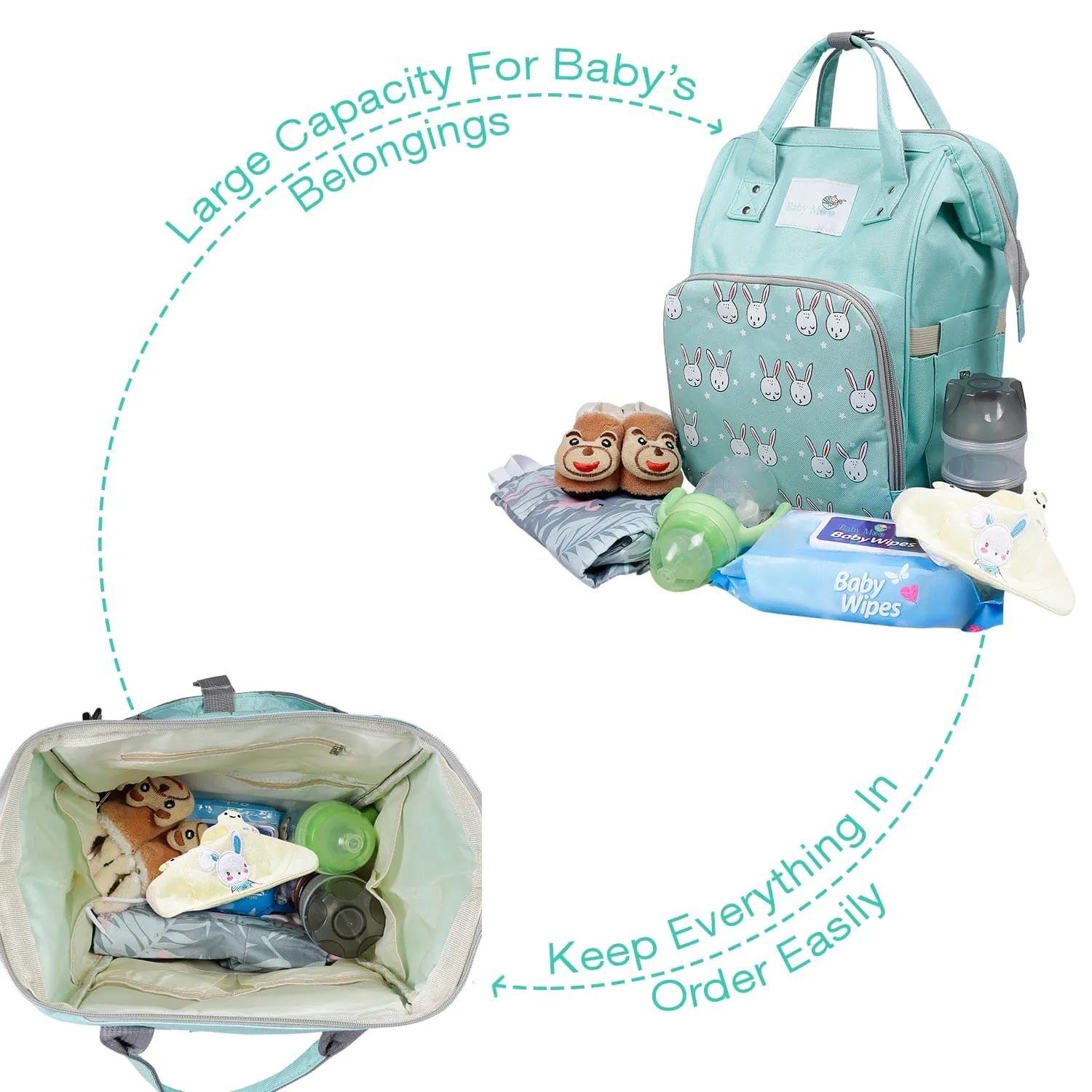 Diaper Bag 
Maternity Backpack Rabbit Green