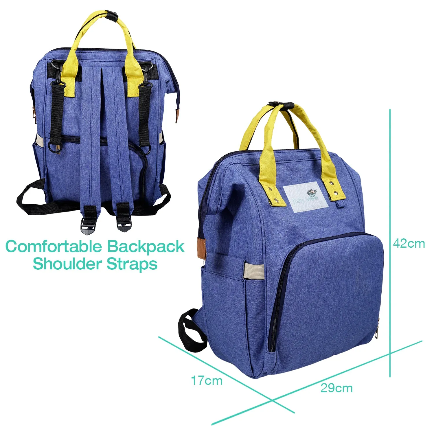 Diaper Bag 
Maternity Backpack Solid Blue