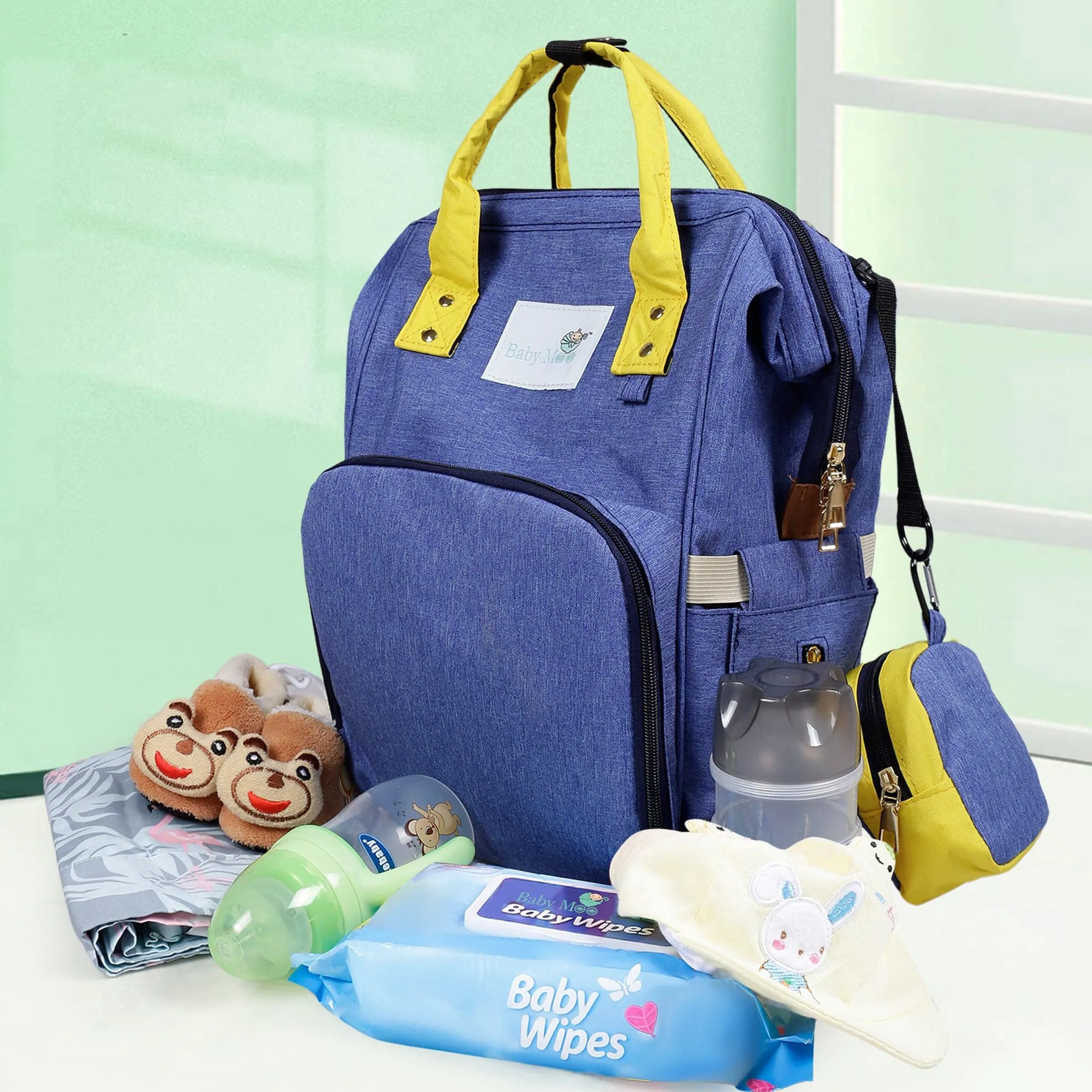 Diaper Bag 
Maternity Backpack Solid Blue