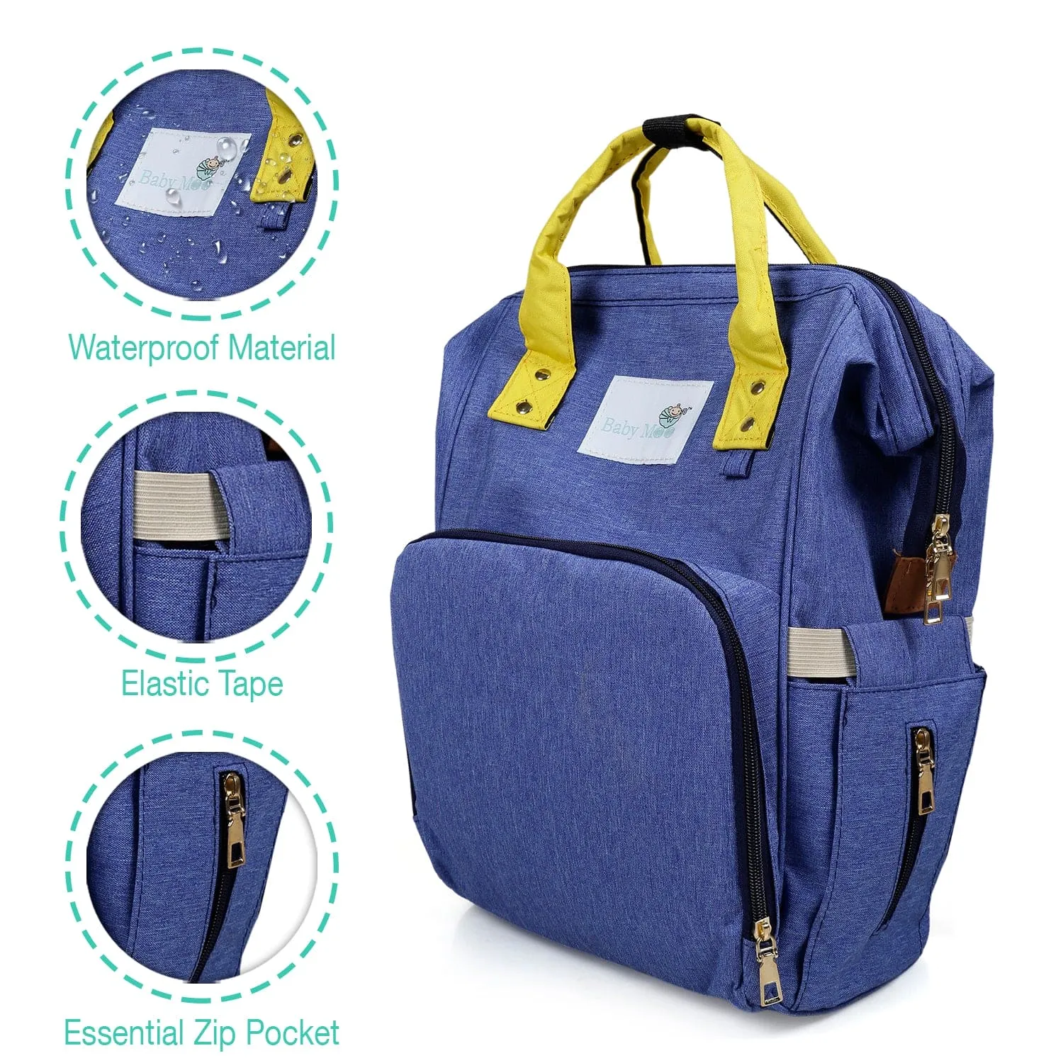 Diaper Bag 
Maternity Backpack Solid Blue