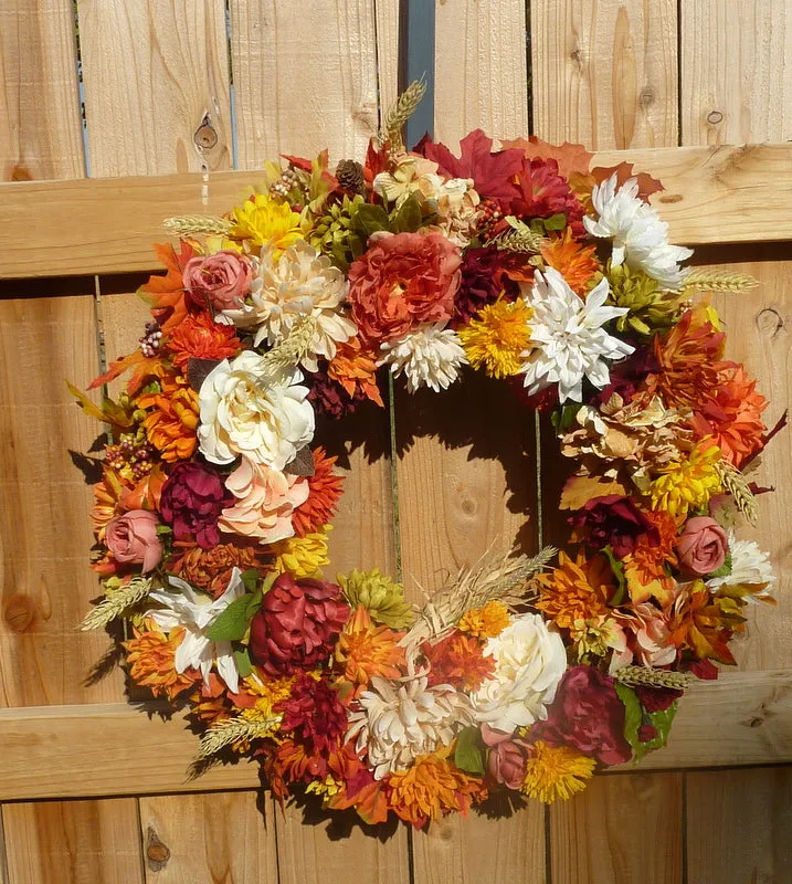 Fall Floral wreath, Fall wreath