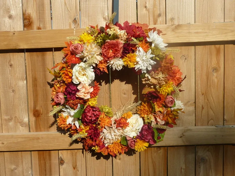 Fall Floral wreath, Fall wreath