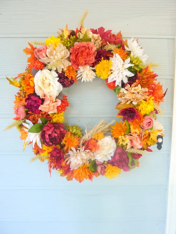 Fall Floral wreath, Fall wreath