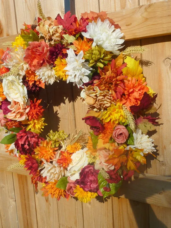 Fall Floral wreath, Fall wreath