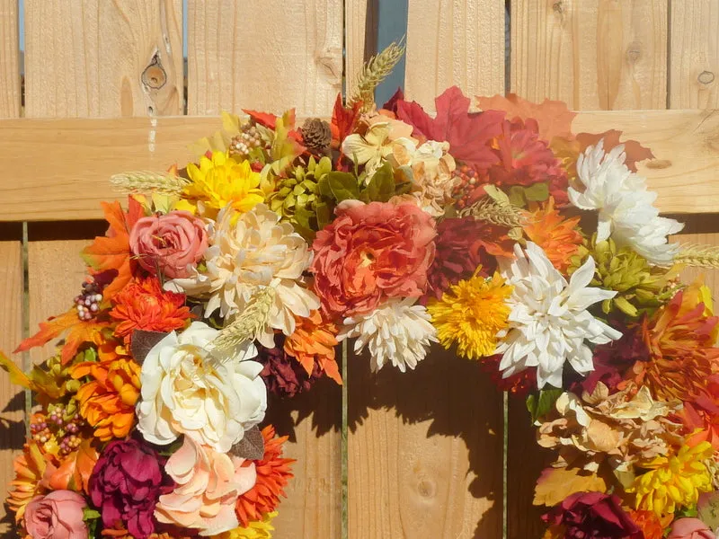 Fall Floral wreath, Fall wreath