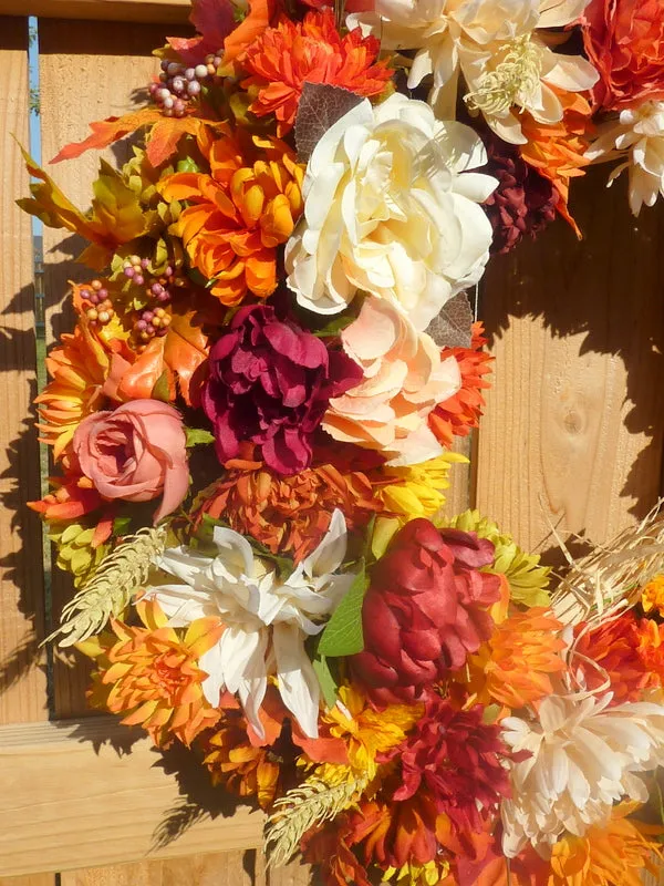 Fall Floral wreath, Fall wreath