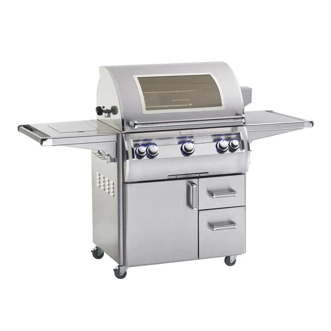 Fire Magic Echelon Diamond E660s 30" A Series Freestanding Gas Grill With Rotisserie, Infrared Burner, Single Side Burner, Analog Thermometer & Magic View Window , Propane - E660S-8LAP-62-W