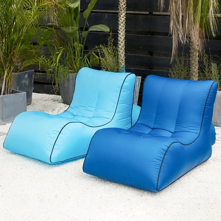 Foldable Inflatable Sofa for Camping, Fishing, and Beach, Single Outdoor Seat, 27.6 x 23.6 x 21.7 inches (Sky Blue)