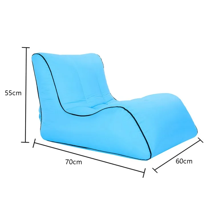 Foldable Inflatable Sofa for Camping, Fishing, and Beach, Single Outdoor Seat, 27.6 x 23.6 x 21.7 inches (Sky Blue)