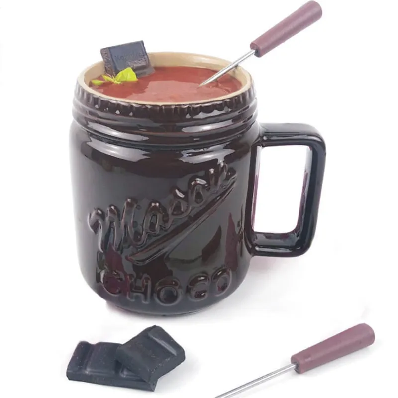 Fondue Mug Set Personal Mini Fondue Pots Chocolate Fondue Maker Kit