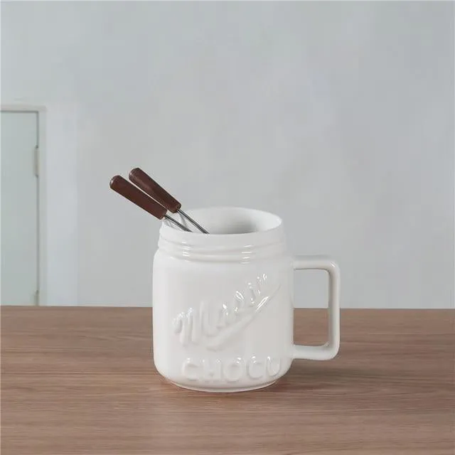 Fondue Mug Set Personal Mini Fondue Pots Chocolate Fondue Maker Kit