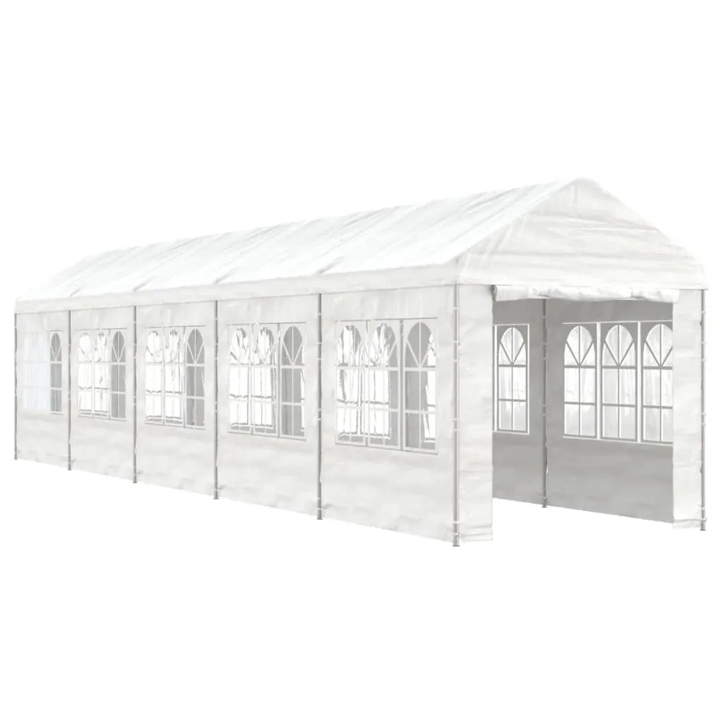 Gazebo with Roof White 11.15x2.28x2.69 m Polyethylene