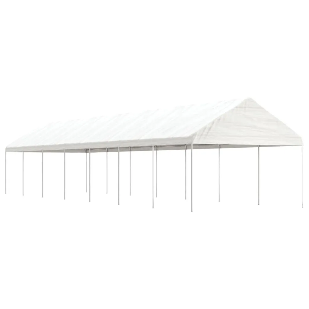 Gazebo with Roof White 15.61x4.08x3.22 m Polyethylene