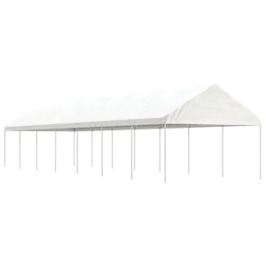 Gazebo with Roof White 15.61x4.08x3.22 m Polyethylene