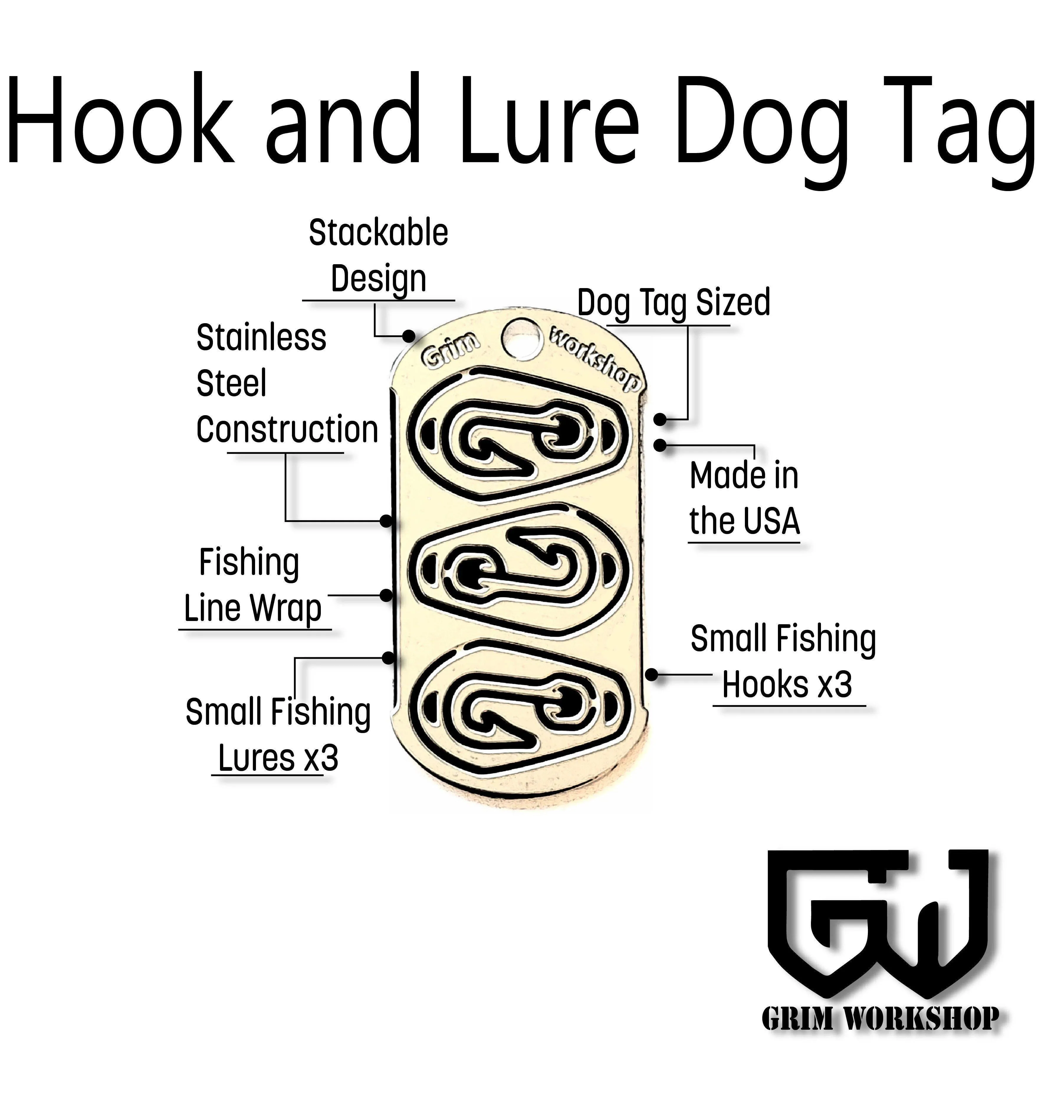 Hook and Lure Dog Tag: Survival Fishing Necklace