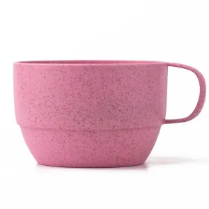 Irida Naturals Wheat Straw Coffee Mug Set of 1-350 ML, 100% BPA Free Eco Friendly Reusable Dishwasher, Freezer and Microwave Safe Mug, Unbreakable Tea Cups for Kids, Adults (Plush Pink)