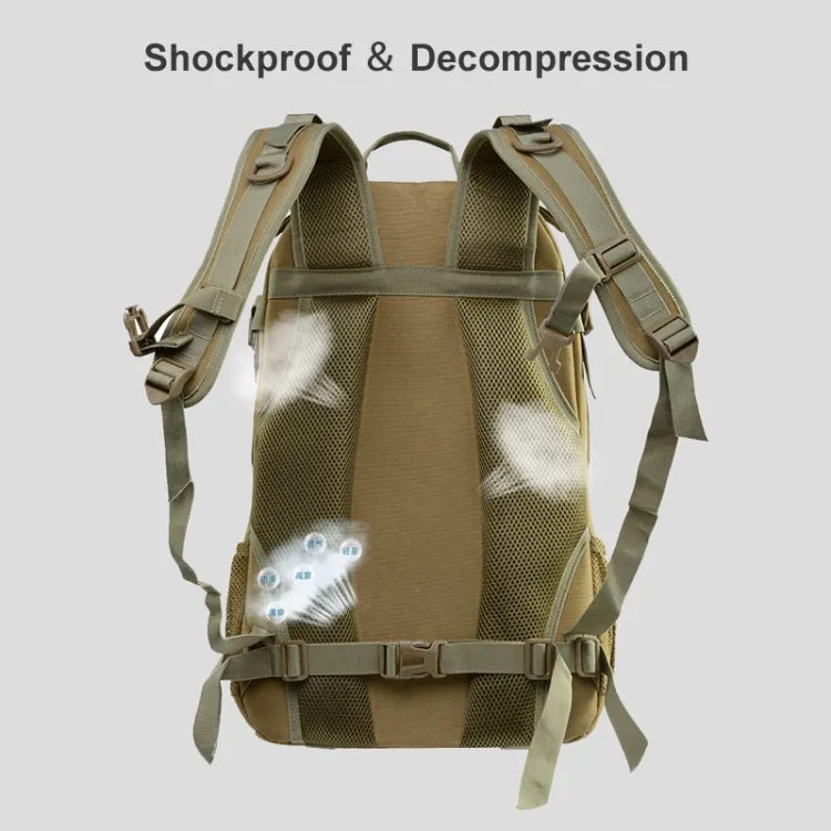 JUNSUNMAY J013 30L Travel Outdoor Molle Backpack Hiking Bag(Khaki)