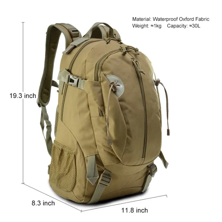 JUNSUNMAY J013 30L Travel Outdoor Molle Backpack Hiking Bag(Khaki)