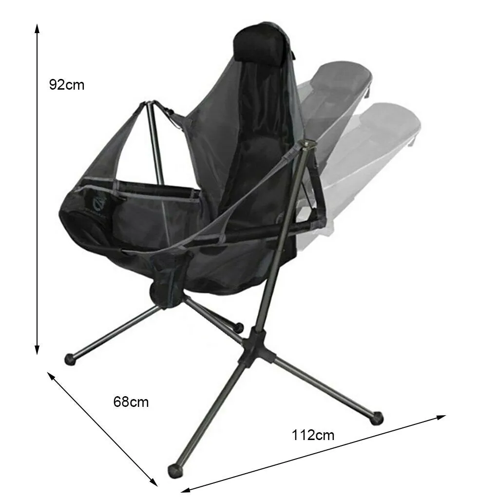 Kids Swing Camping Chair Foldable Luxury Recliner Relaxation Swinging Comfort Lean Back Outdoor