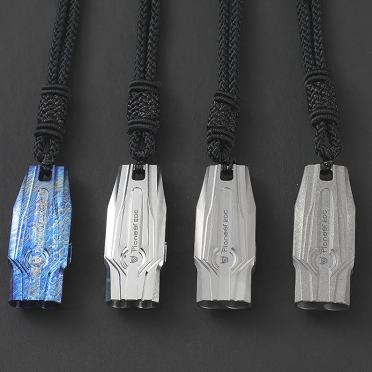 KS014 Dual Tube Outdoor Survival Referee Training High Frequency Whistle, Color: Stonewash