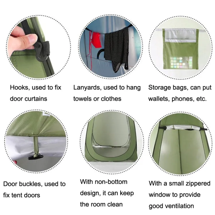 Outdoor Camping Toilet Changing Tent Automatic Shower Bathing Tent, Style: Double Person(Green)