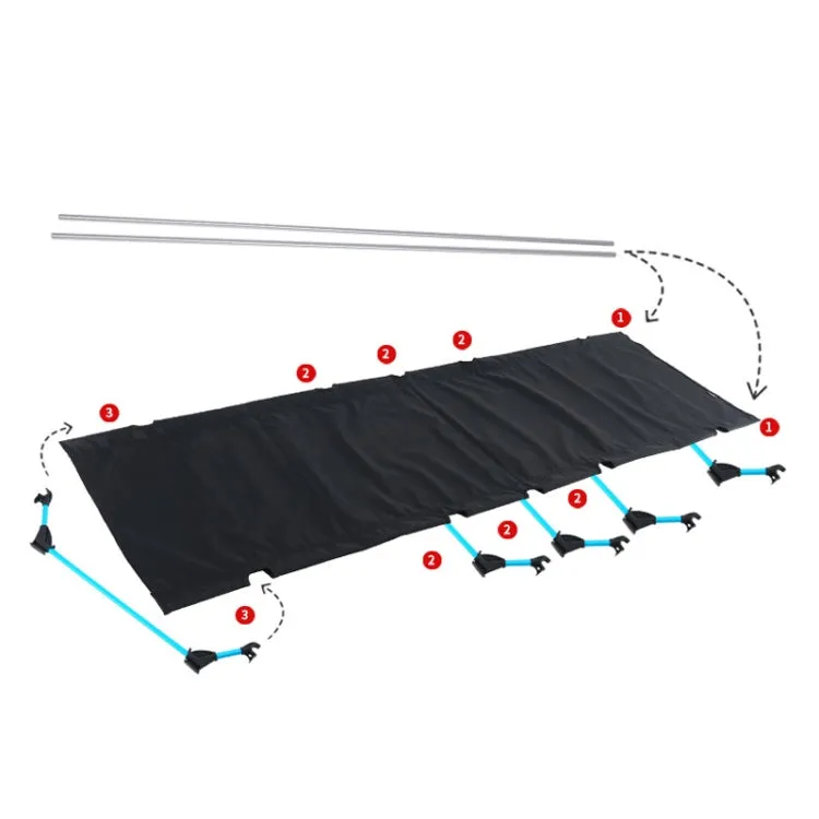 Outdoor Lightweight Folding Bed for Camping, Fishing, and Beach, Simple Leisure, 70.9 x 24 inches (Black)