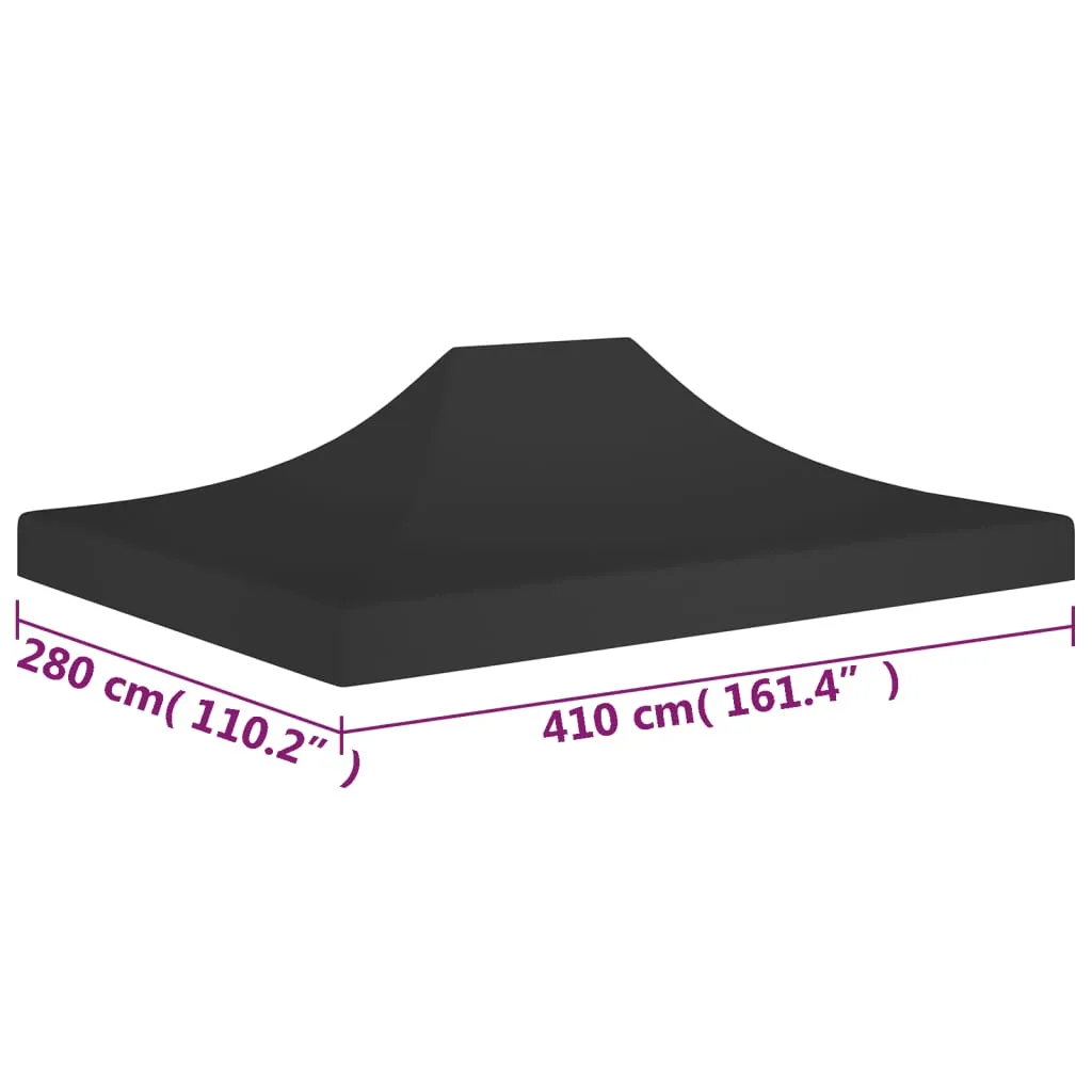 Party Tent Roof 4x3 m Black 270 g/m²