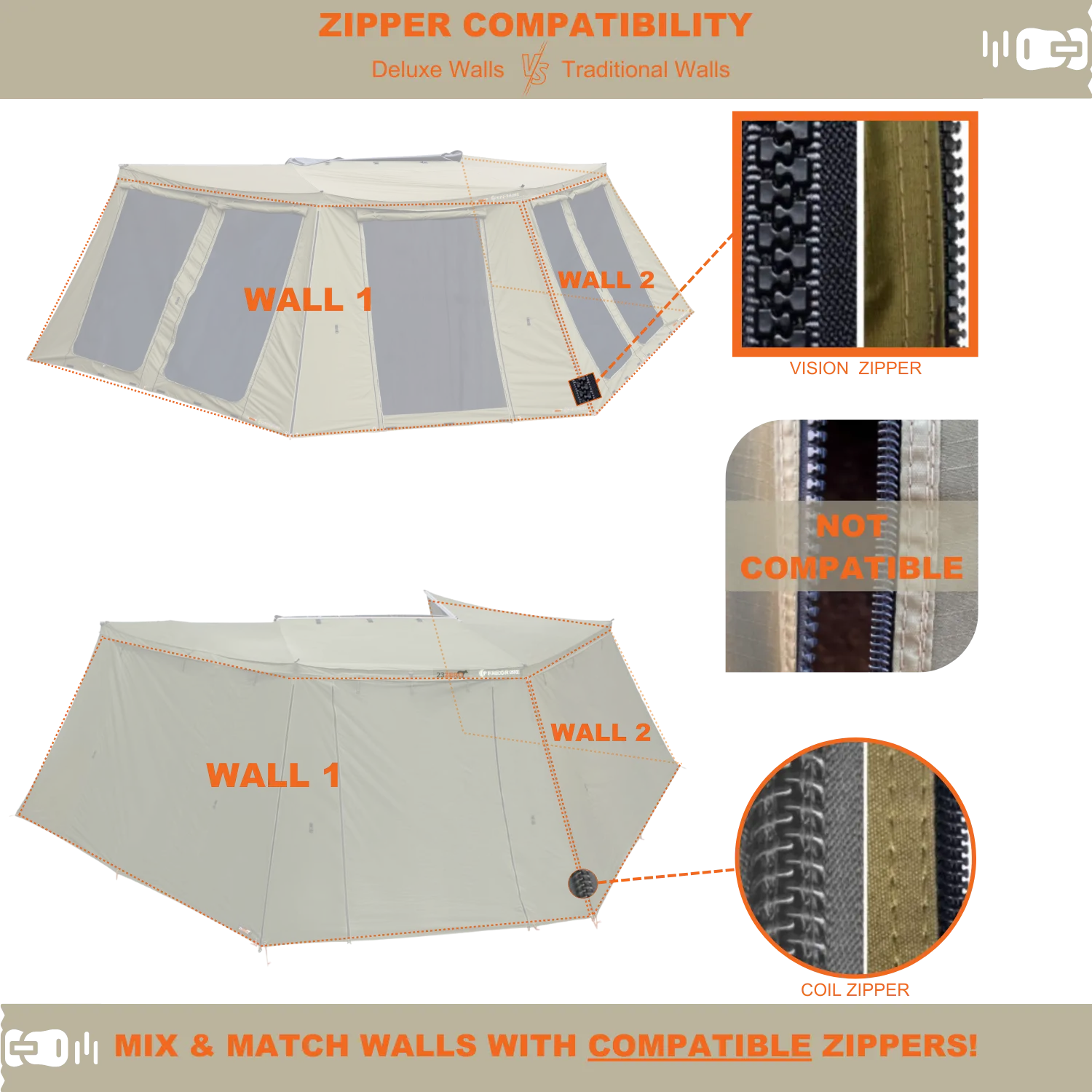 Peregrine 270° Deluxe Awning Walls – Ultimate Weather Protection (Fits 5 Arm Awnings)