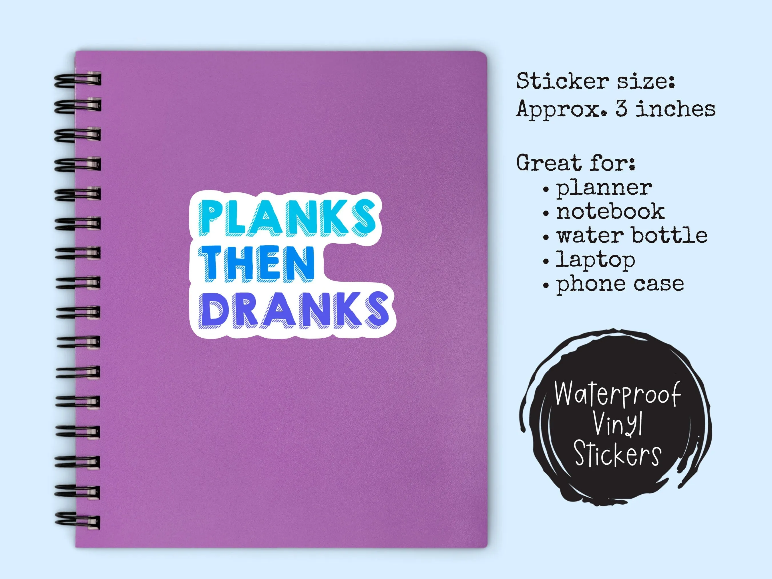 Planks Then Dranks Sticker Funny Workout Sticker Fitness