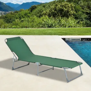 Portable Adjustable Lounger,Oxford Cloth-Green