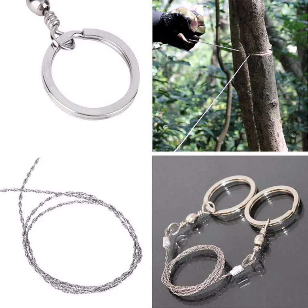 Portable Survival Gear Steel Wire Saw Manual Hand Steel Rope Chain Travel Tool/ Outdoor